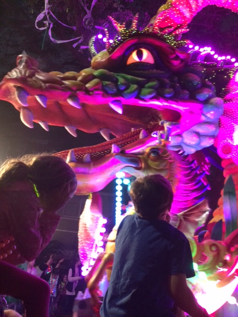 Dragon Float at night