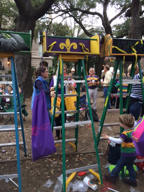 Mardi Gras ladder for little kids.