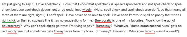 Yay!  Success! Spellcheck is correct because WordPress says it is. 