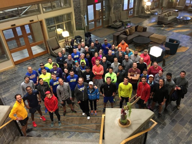 Automatticians preparing for their 5K in Whistler, Canada.